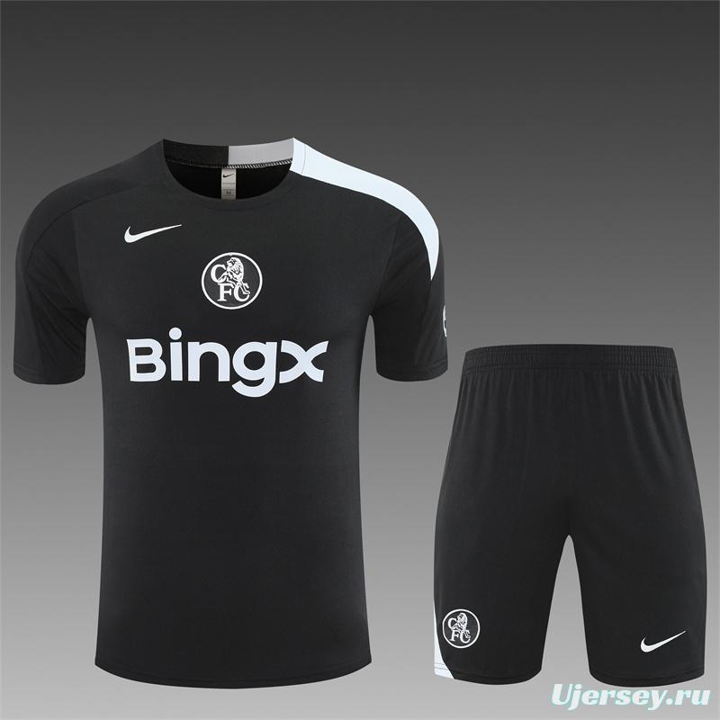 25/26 Chelsea Black T90 with XS Short Sleeve+Soccer Shorts