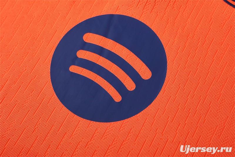 Player Version 25/26 Barcelona Orange T90 Half Zipper Jacket+Long Pants