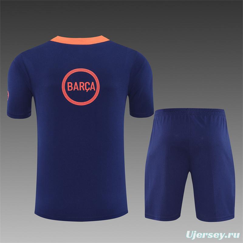 25/26 Barcelona Royal Blue Camouflage T90 Short Sleeve Jersey+Shorts
