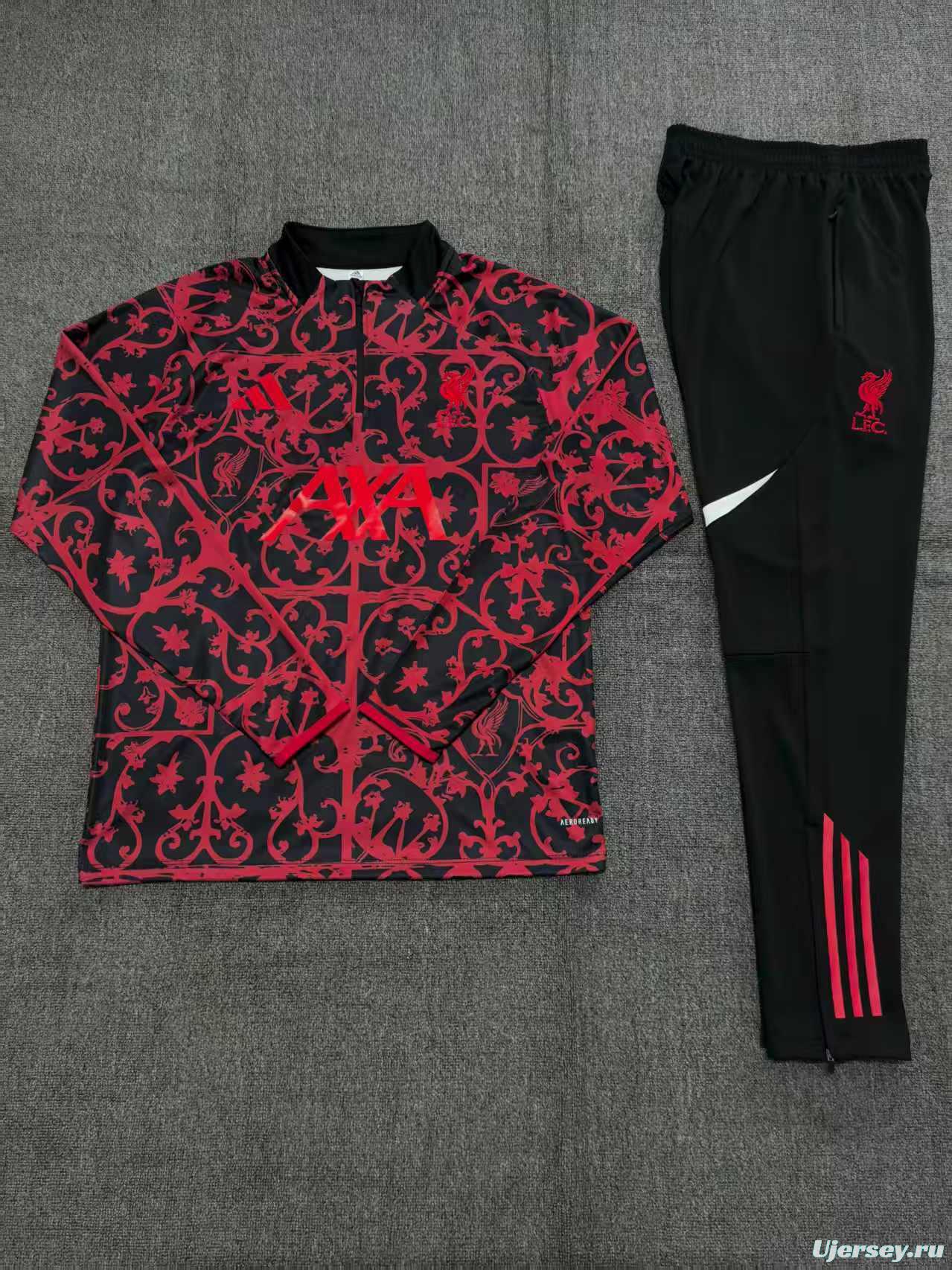 25/26 Kids Liverpool Red Camouflage Half Zipper Jacket+Long Pants