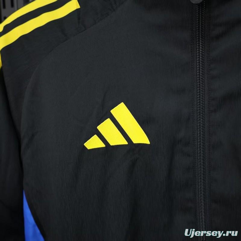 25/26 Manchester United Black Windbreaker (with Inner Lining)