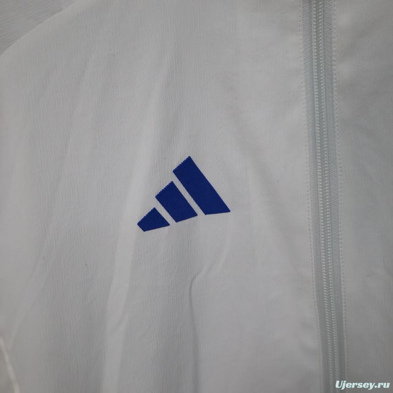 25/26 Real Madrid WHITE Windbreaker (with Inner Lining)
