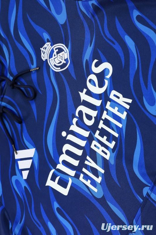 25/26 Real Madrid Blue Hoodie +Long Pants