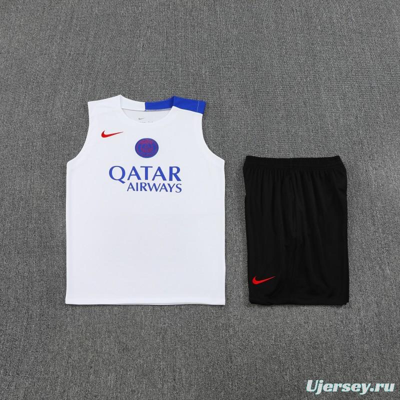 25/26 PSG White Vest Jersey+Shorts