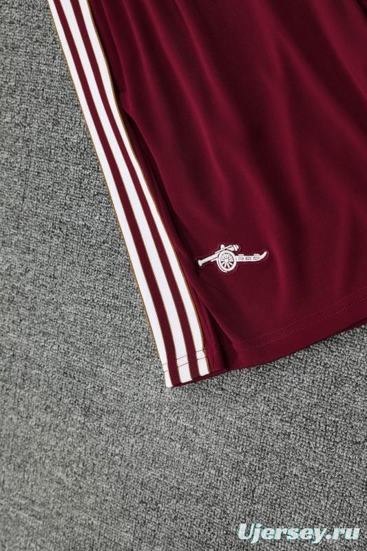 25/26 Arsenal Adidas Original Wine Short Sleeve Jersey+Shorts