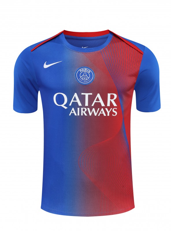 25/26 PSG Red/Blue Short Sleeve Jersey+Shorts