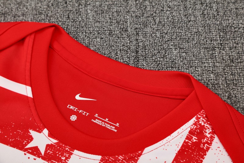 25/26 Atletico Madrid Red/White Stripe Short Sleeve+Shorts
