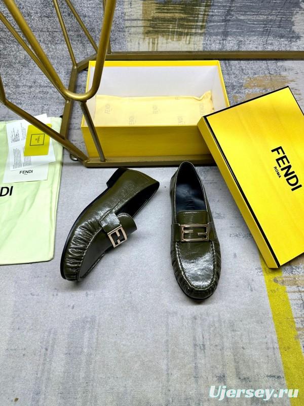 FENDI 2025 SS Loafers with FF Buckle and Soft Leather - LY00260