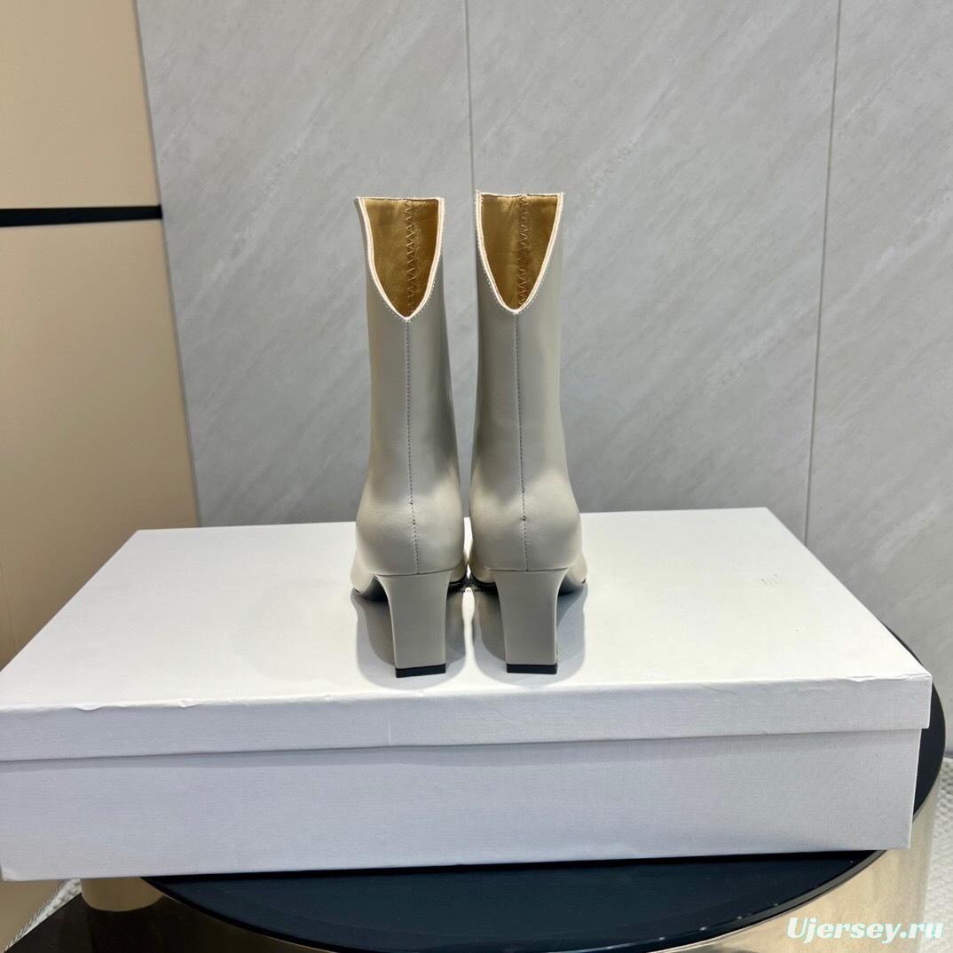 Khaite 2025 SS Fashion Square Toe Slip-On Ankle Boots - KFY00390