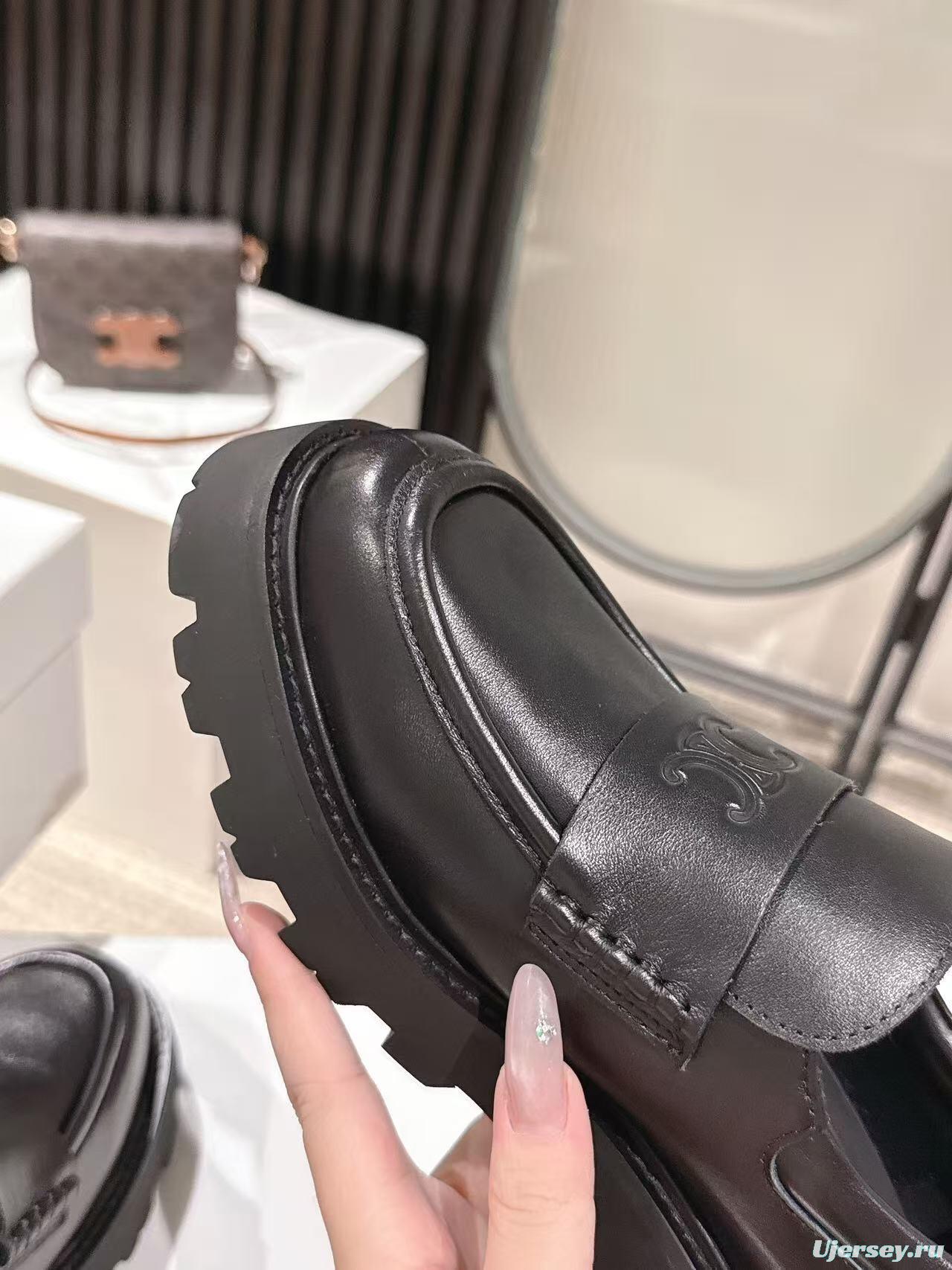 CELINE 2025/SS Lisa Same Style Platform Loafers - LY00300