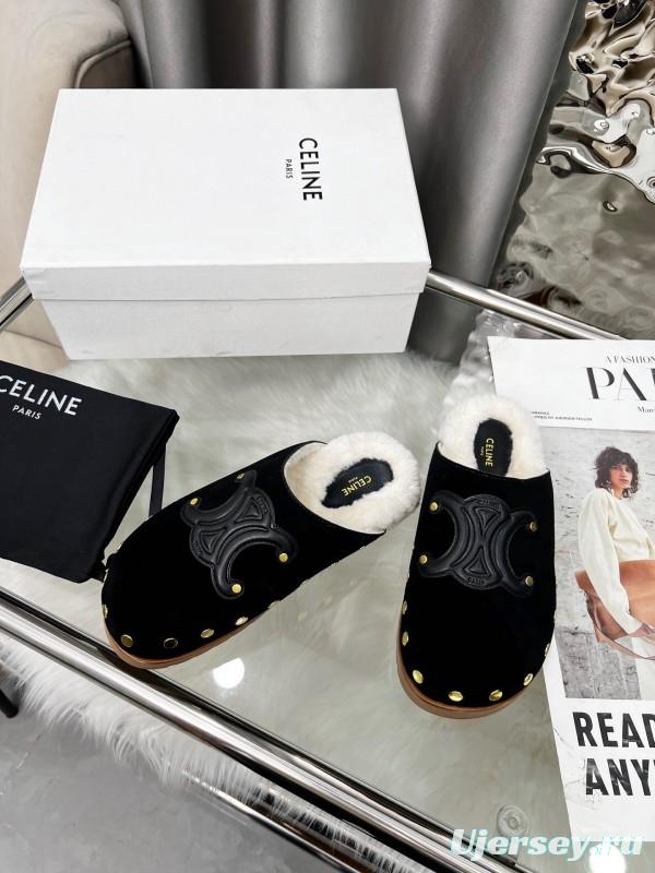CELINE 2025 SS Studded Birkenstock Sandals - LY00270