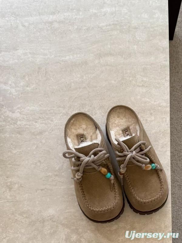 UGG Fall Winter New Potato Wool Slippers Retro Acrylic Buckle Decoration - KFY00250