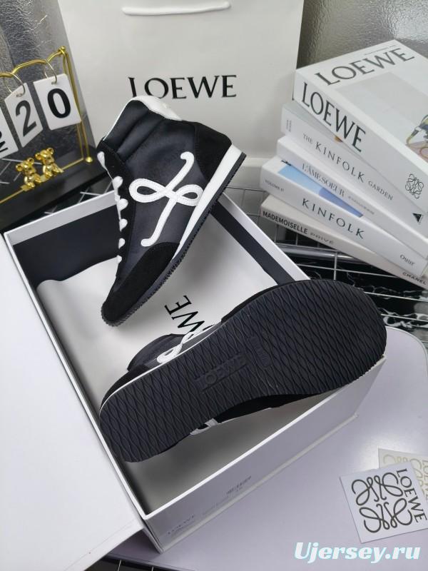 LOEWE High-Top German Training Sneakers Retro Fashion Casual White Shoes - LY00330