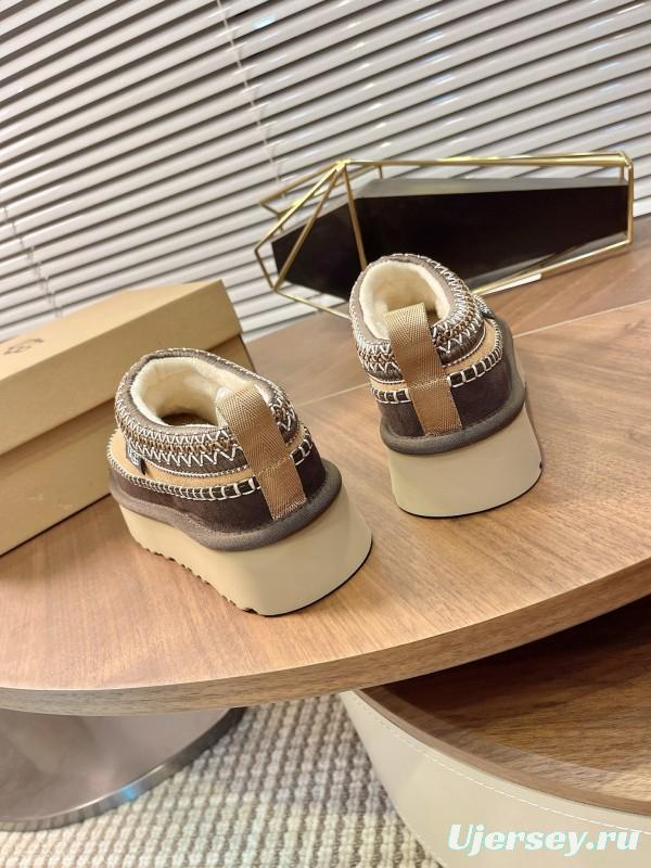 UGG Ethnic Tazz Series Thickened Height-Increasing Slip-On Fur Shoes - MJ00220