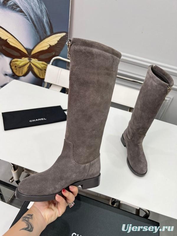 Chanel 2025/SS Quilted Leather Chain CC Logo Flat Ankle Boots - LY00510