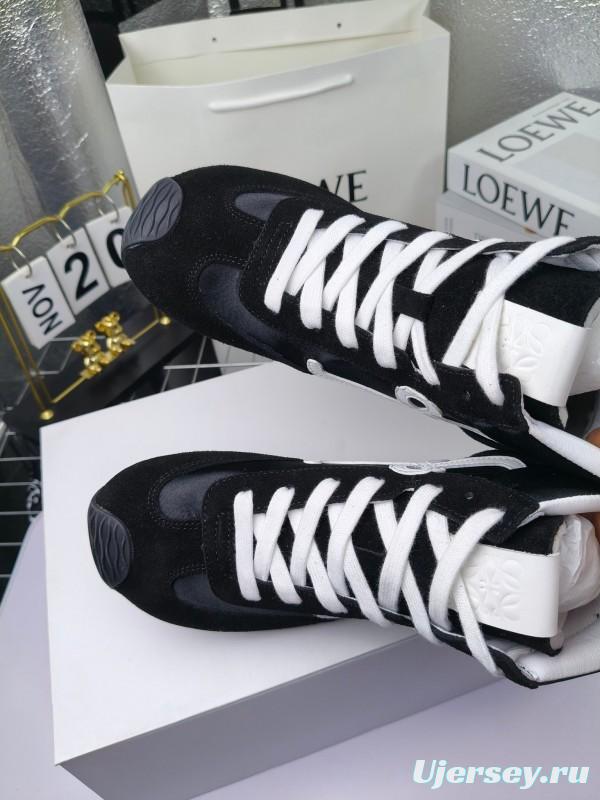 LOEWE High-Top German Training Sneakers Retro Fashion Casual White Shoes - LY00330