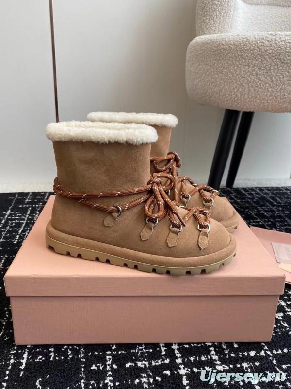 Miu Miu 2025 SS Lace-Up Snow Boots - AS00310