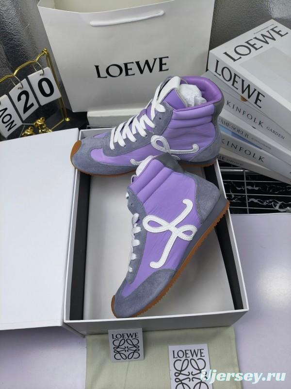 LOEWE High-Top German Training Sneakers Retro Casual White Shoes - LY00330