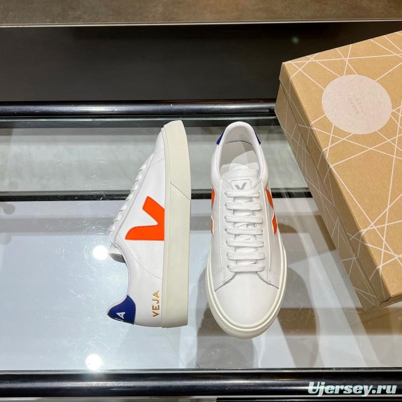 VEJA Classic White Sneakers V Logo Lace-Up Retro Flat Thick Sole Casual Sports Shoes - LY00220