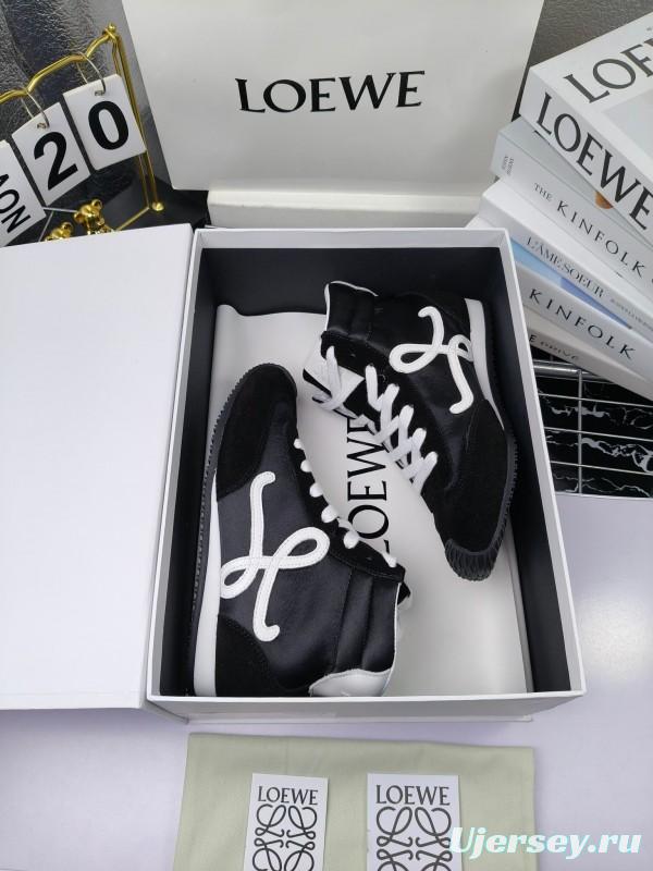 LOEWE High-Top German Training Sneakers Retro Fashion Casual White Shoes - LY00330