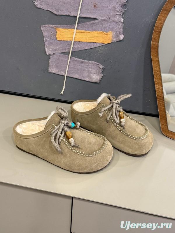 UGG 2025 SS Wool Slippers with Retro Buckle - KFY00240