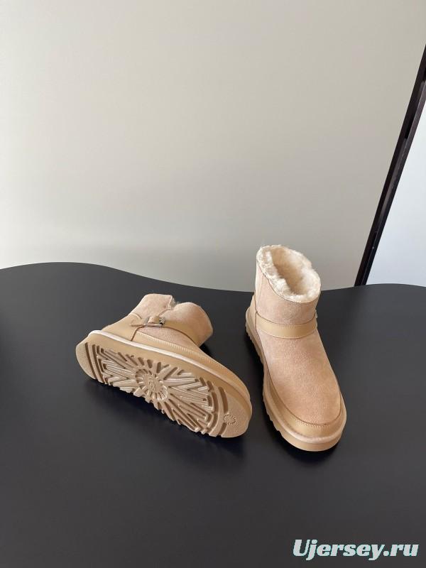 UGG 4512 Latest Buckle Flat Sole Premium Wool Anti-Slip Snow Boots - AS00290