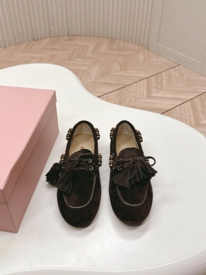 Miu Miu Fall/Winter 2025 Tassel Loafers Slip-On Shoes - LY00330