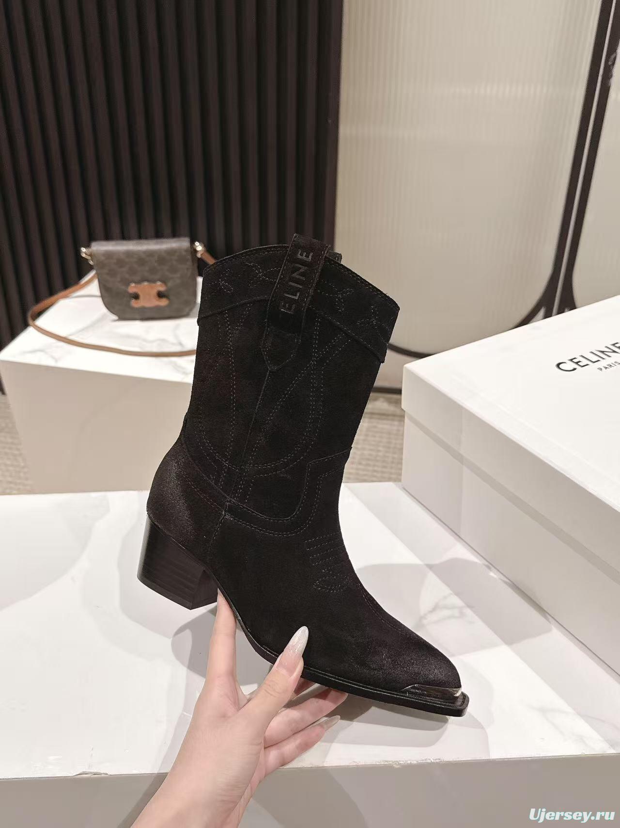 CELINE 2025 SS Fashion Boots with Arch of Triumph Logo - LY00440