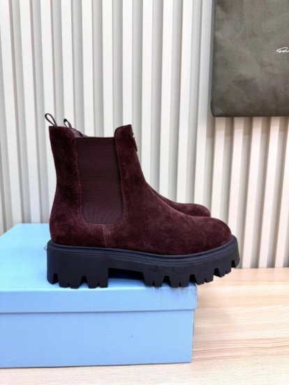 Prada 2025 SS Chunky Platform Ankle Boots - LY0340