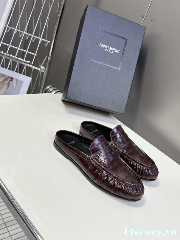 Saint Laurent 2025 SS Classic Loafer Mule Flats - KFY00320