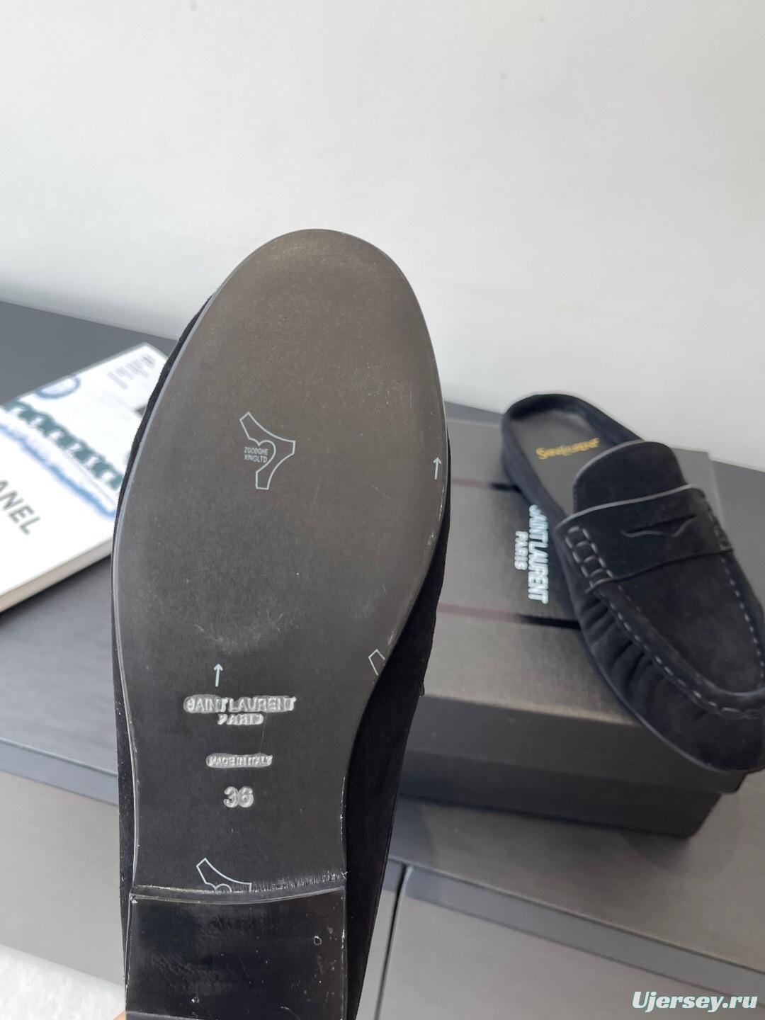 Saint Laurent Classic Loafer Mule Flat Shoes - KFY00320