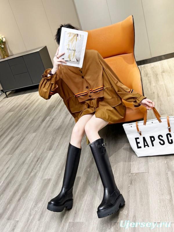 Celine 2025/SS Belt Buckle Knee High Boots - LY00420