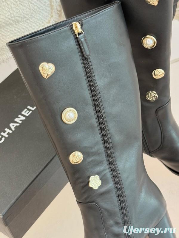 Chanel 2025/SS Double C Metal Buckle High Heel Boots - KFY00530