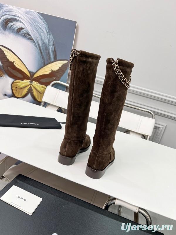 Chanel 2025/SS Quilted Leather Chain CC Four-Leaf Clover Flat Ankle Boots - LY00510