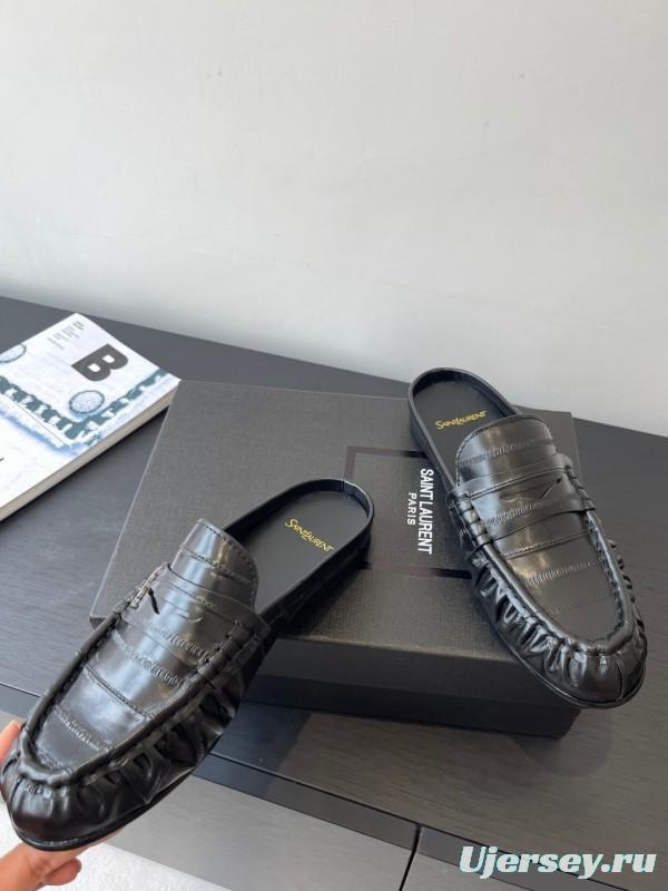 Saint Laurent Classic Loafer Half-Drag Mule Shoes - KF Y00350