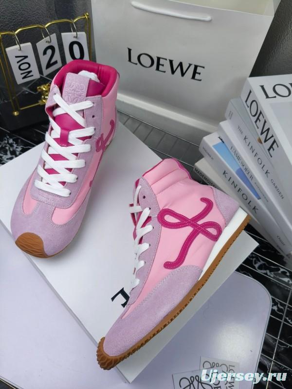 LOEWE High-Top German Training Sneakers Retro Fashion Casual White Shoes - LY00330