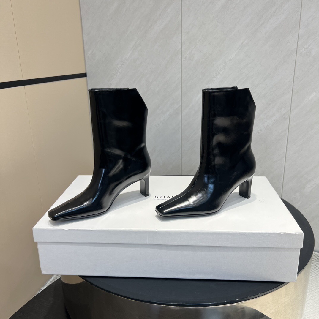Khaite 2025/SS Fashion Square Toe Slip-On Ankle Boots - KFY00390