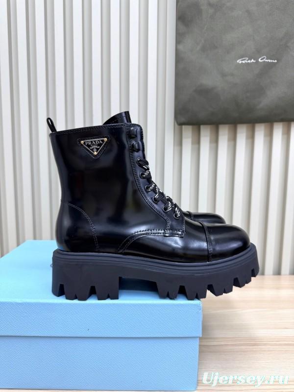 Prada 2025 SS Platform Martin Boots with Classic Triangle Logo - LY0350