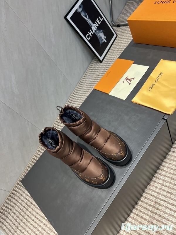 Louis Vuitton Winter Snow Boots Round Toe Thick Sole - KFY00310