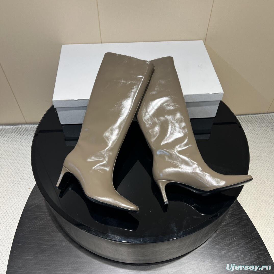 Khaite 2025/SS Square Toe Slip-On High Boots - KFY00490