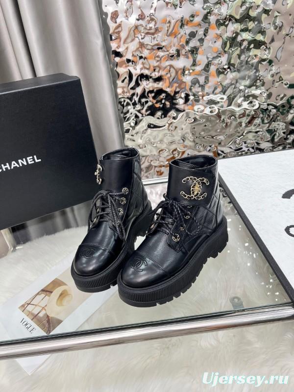 Chanel 2025/SS Autumn Winter New Boots with Double C Leather Buckle - LY00340