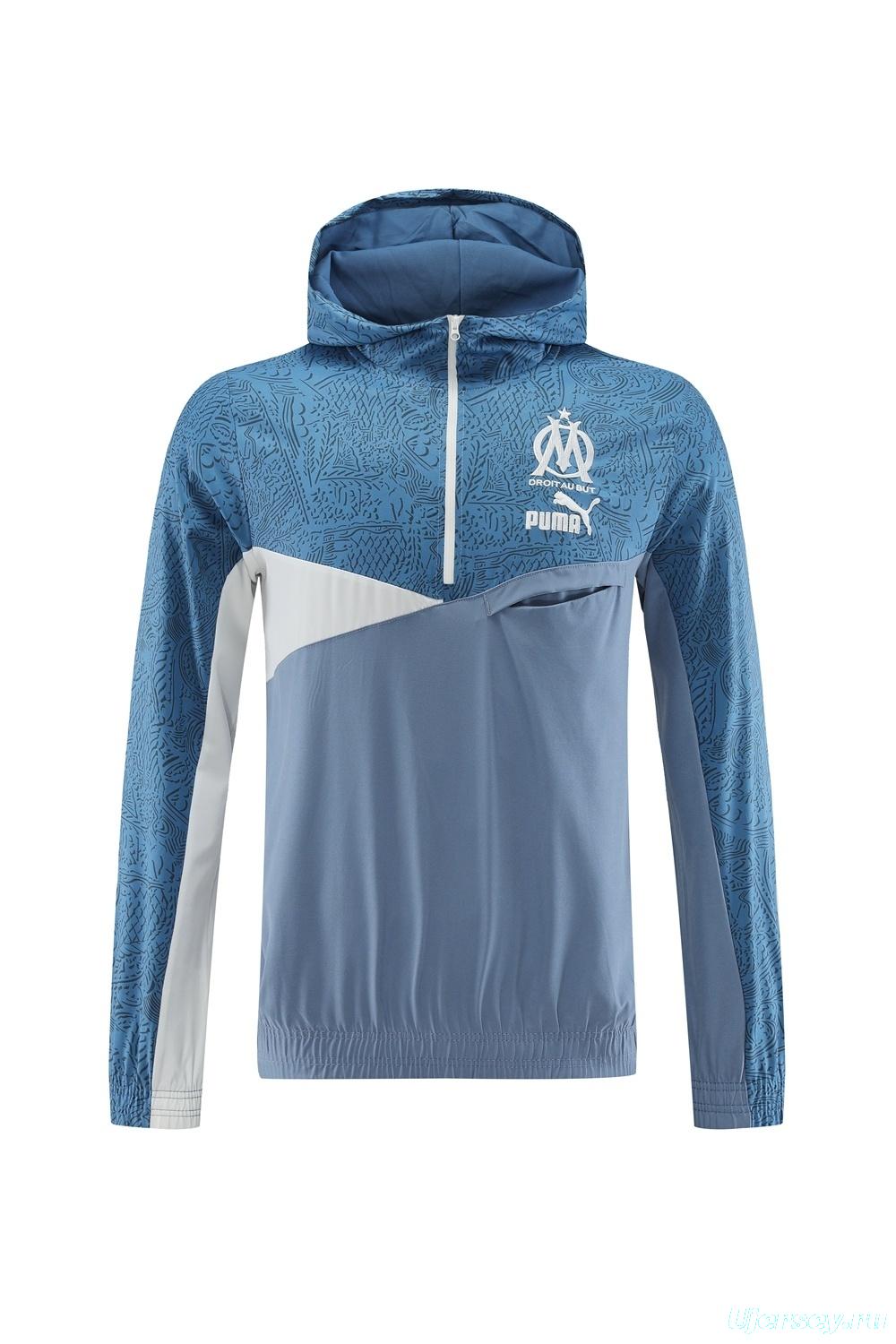 25/26 Olympique Marseille Half Zipper Jacket+Long Pants S-2XL