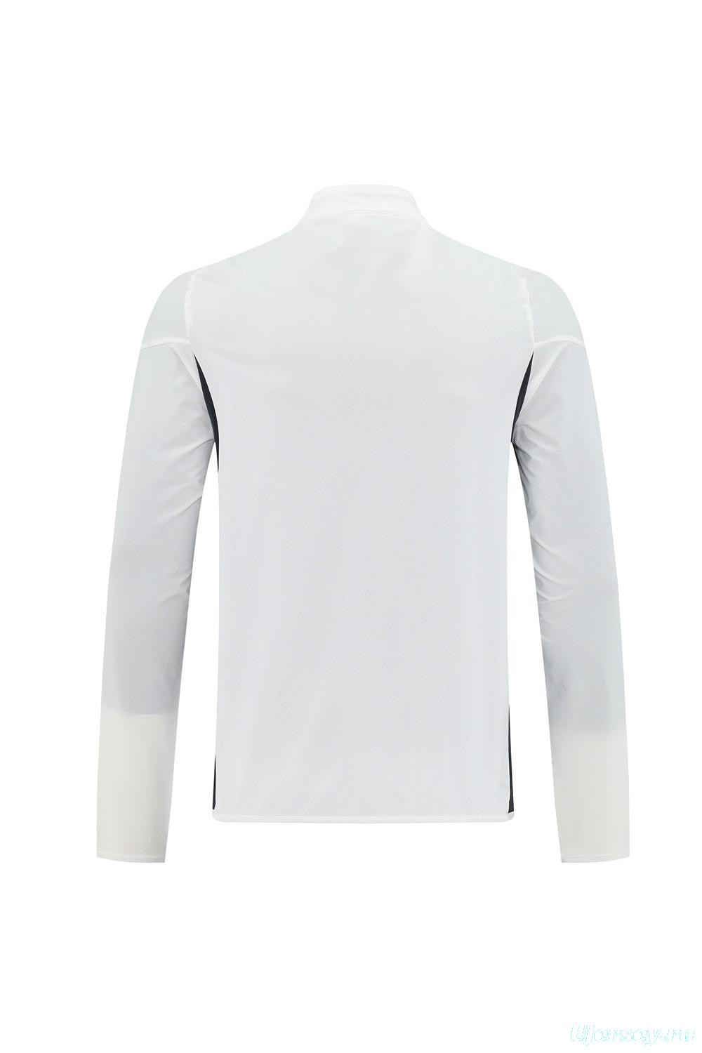 25/26 Arsenal White S-2XL Half Zipper Jacket+Long Pants