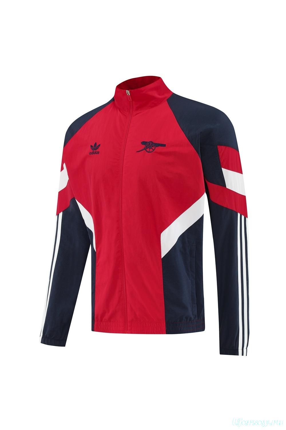 25/26 Arsenal Red Half Zipper Jacket+Long Pants S-3XL