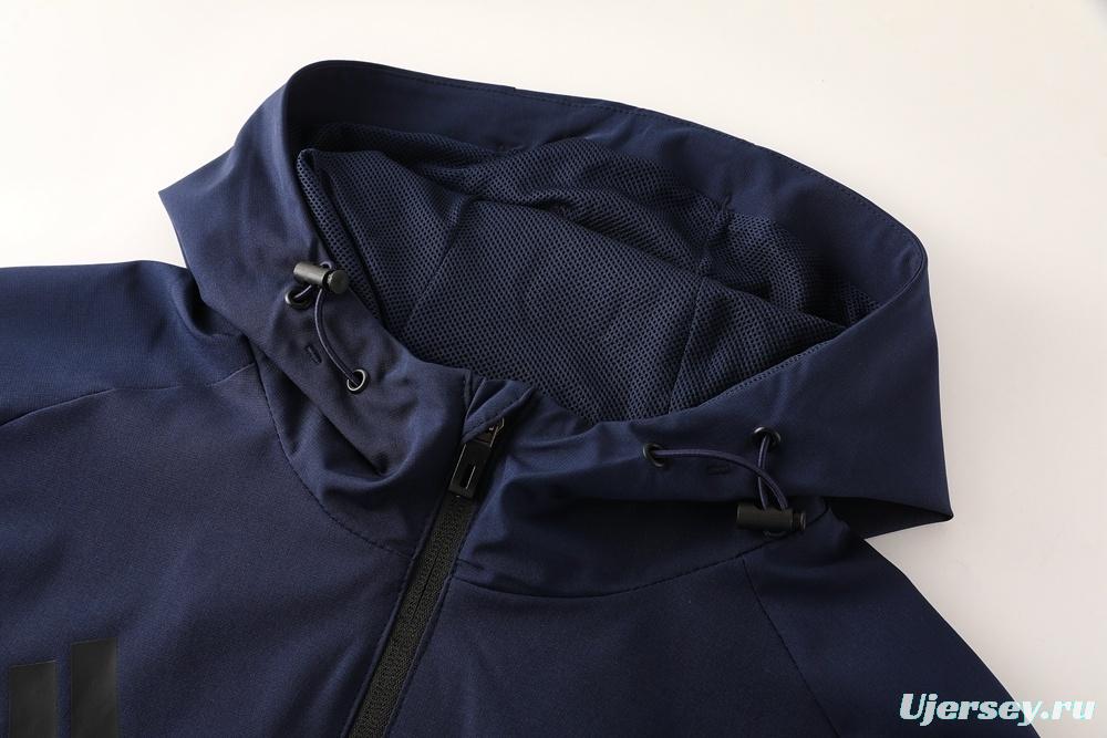 2025 Adidas Royal Blue Half Zipper Jacket+Long Pants S-2XL