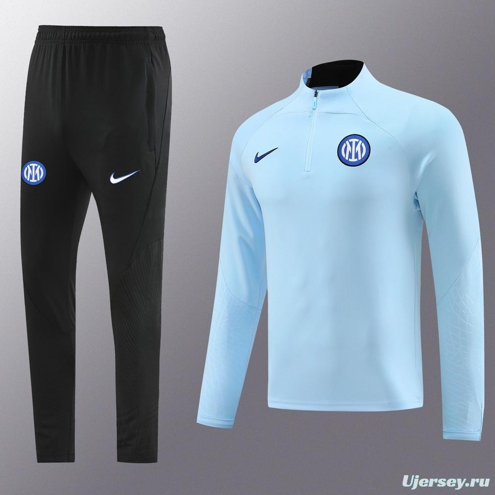 25/26 Inter Milan Sky Blue Half Zipper Jacket+Long Pants