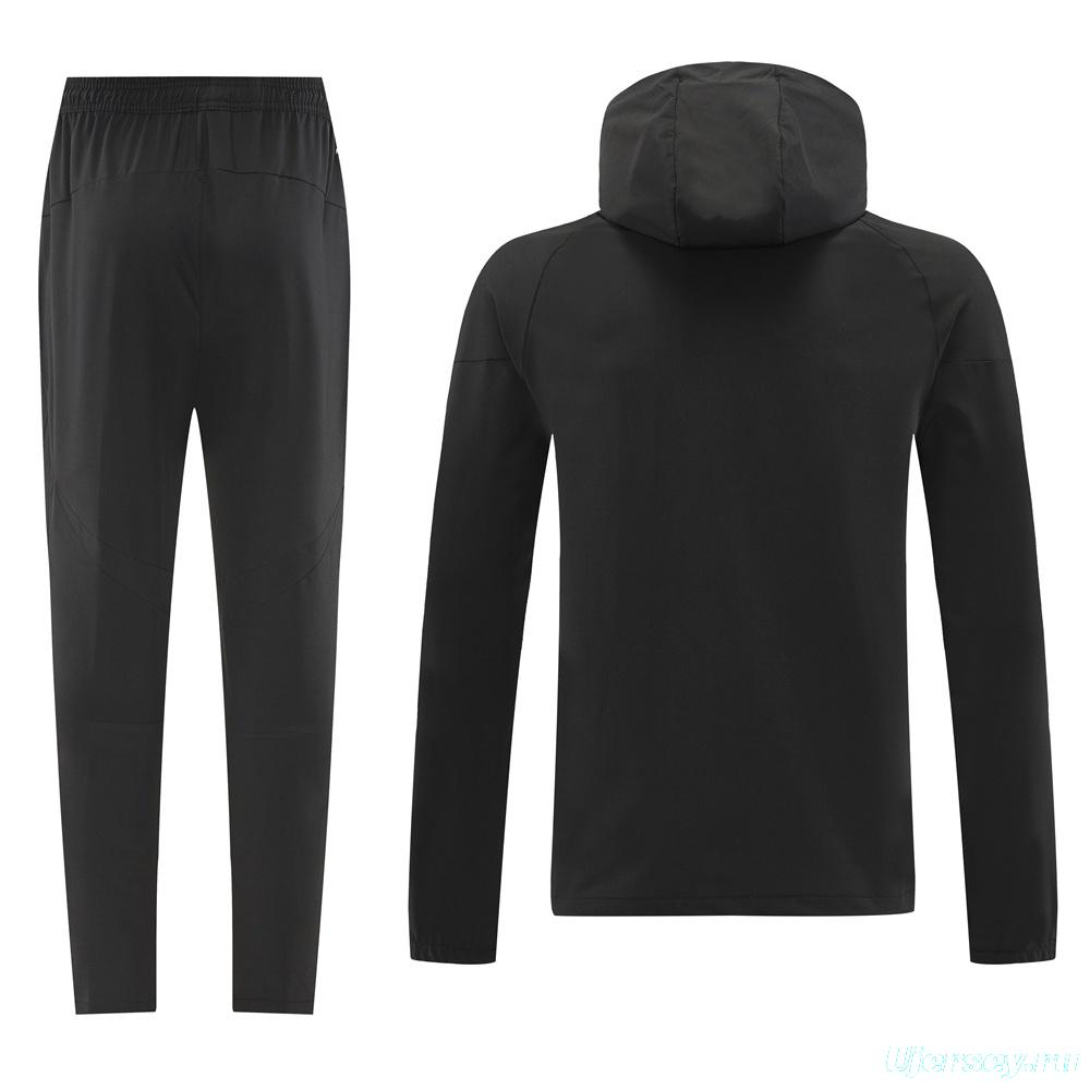 2025 Adidas Black Half Zipper Jacket+Long Pants S-2XL