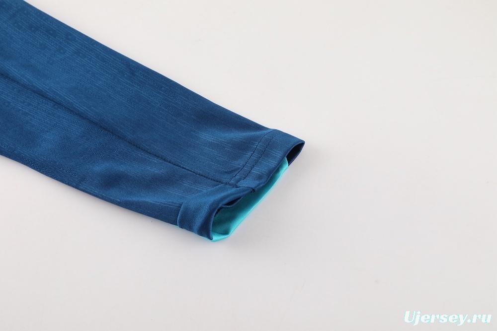 2025 Portugal Royal Blue Half Zipper Jacket+Long Pants