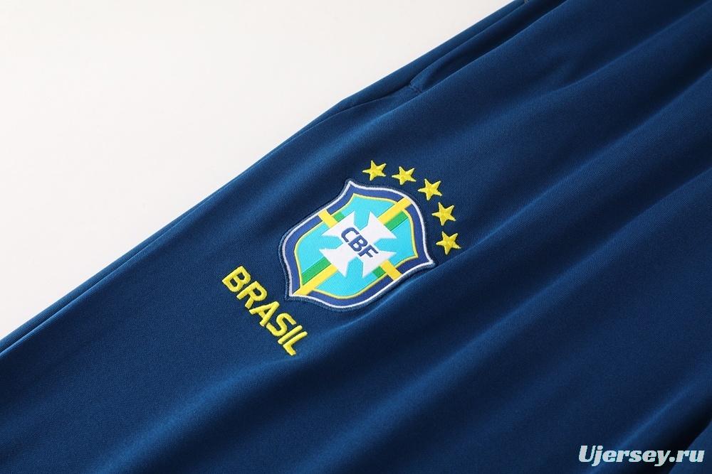 2025 Brazil Lake Green Half Zipper Jacket+Long Pants