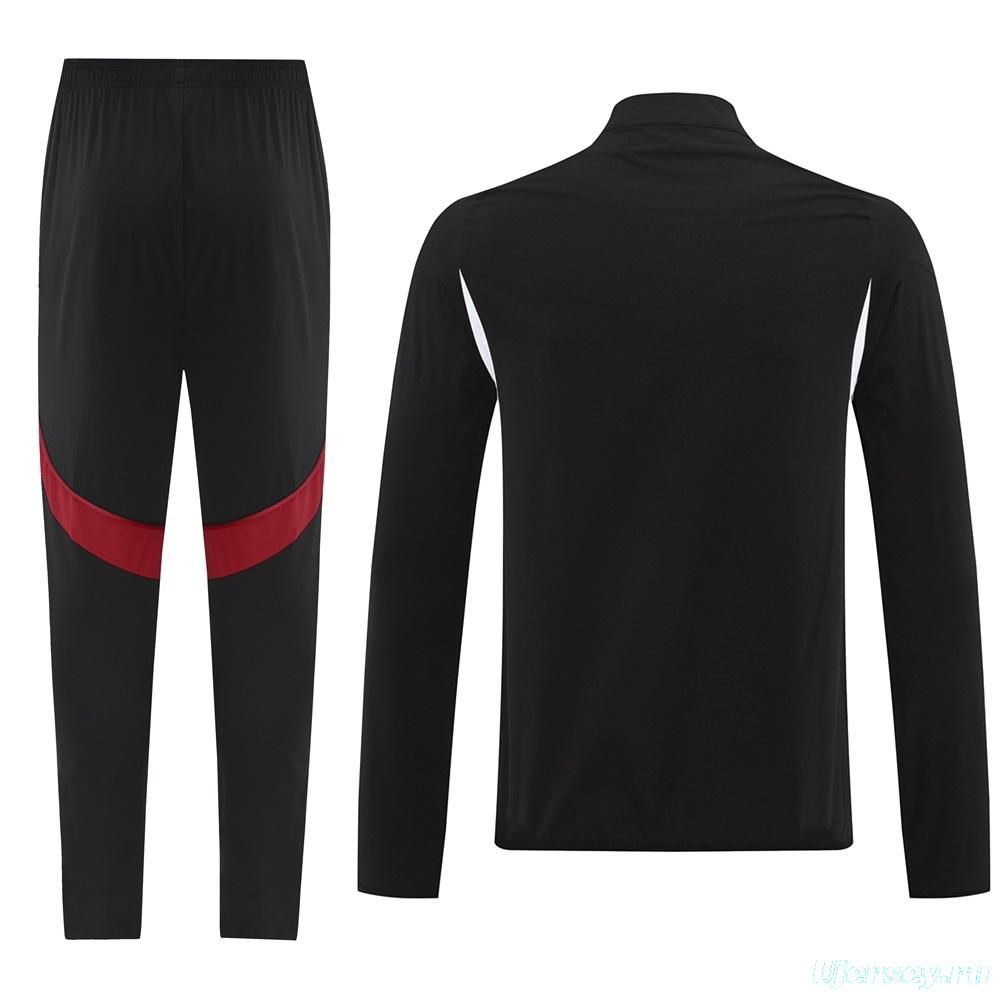 25/26 Liverpool Black S-2XL Half Zipper Jacket+Long Pants